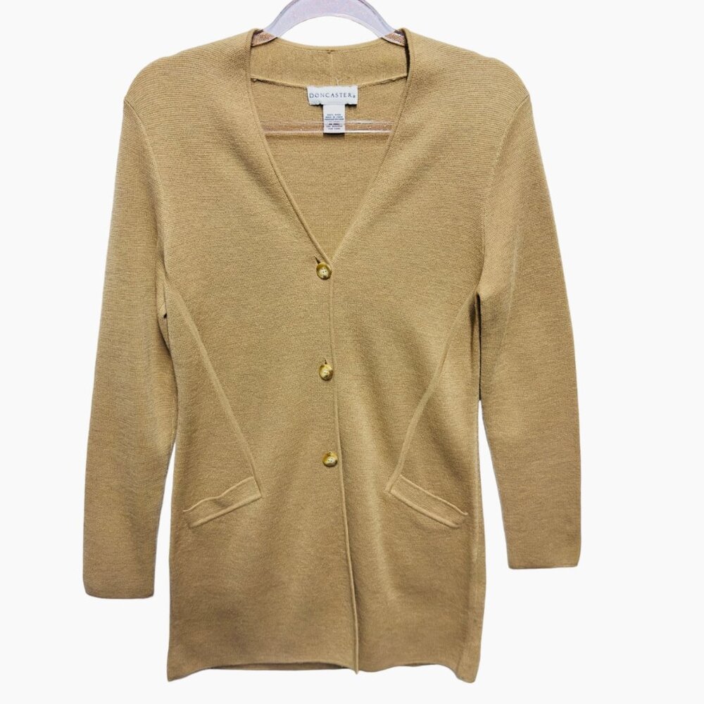 Pure Wool Knit Structured Sweater Cardigan Jacket Coat